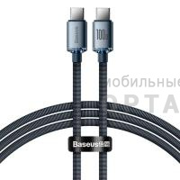 Кабель Type-c to Type-c Baseus Crystal Shine Series Fast Charging Data 100W 2m Black