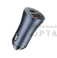 АЗУ в комплекте Baseus Golden Contactor Pro Dual Quick Charger Car Charger U+C 40W Dark Gray