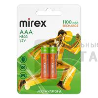 Аккумулятор Ni-MH Mirex HR03 / AAA 1100mAh 1,2V 2 шт (2/20/100), ecopack Аккумулятор Ni-MH Mirex HR03 / AAA 1100mAh 1,2V 2 шт (2/20/100), ecopack