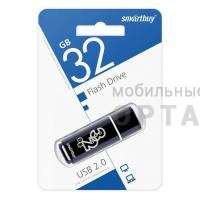 Флешка USB 32 Гб Smartbuy Glossy  чёрный Флешка USB 32 Гб Smartbuy Glossy  чёрный