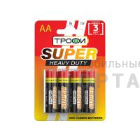 Элемент питания Трофи R6-4BL SUPER HEAVY DUTY Zinc (40/720/25920)