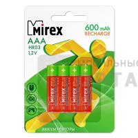 Аккумулятор Ni-MH Mirex HR03 / AAA 600mAh 1,2V 4 шт (4/40/200), ecopack Аккумулятор Ni-MH Mirex HR03 / AAA 600mAh 1,2V 4 шт (4/40/200), ecopack